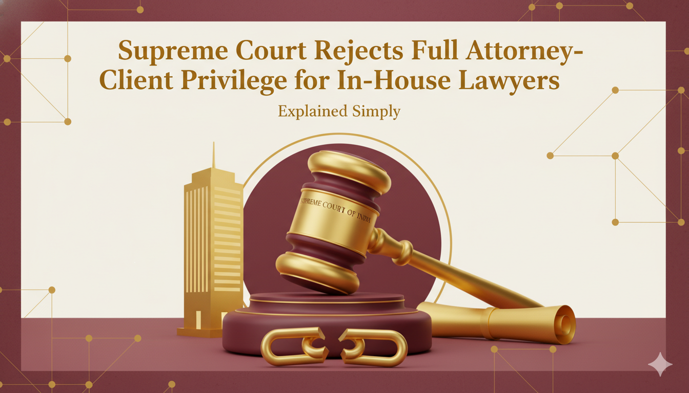 Supreme Court Rejects Full Attorney–Client Privilege for In-House Lawyers: Explained Simply